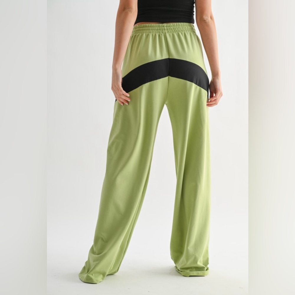 WinWin Olive Green and Black Wide Leg Pants - Picture 3 of 3